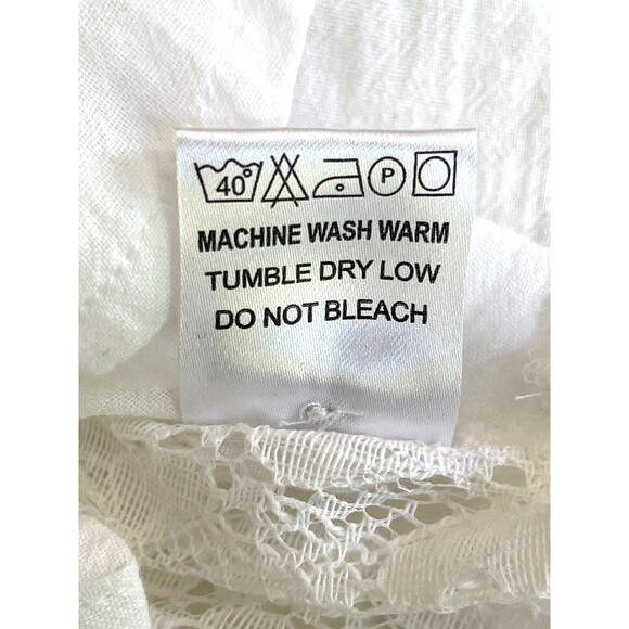 Blanc du Nil Shirt US 6 Gauzy Egyptian Cotton Lace Back Boho Airy Travel Summer - Picture 14 of 14